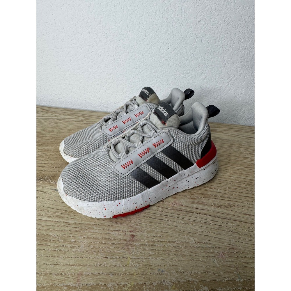Adidas Racer TR21 Toddler Shoes Grey Black Red HP6167 Size 9K